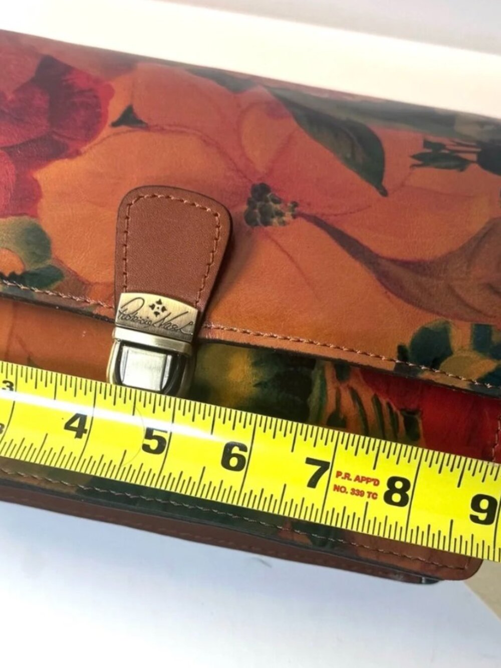 Patricia Nash Multi Print Leather Crossbody Bag Floral Italian Style - Picture 3 of 7